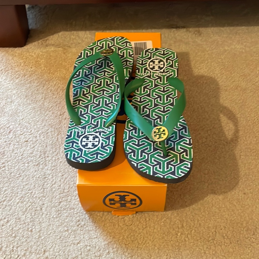Gently used Tory Burch flip flops